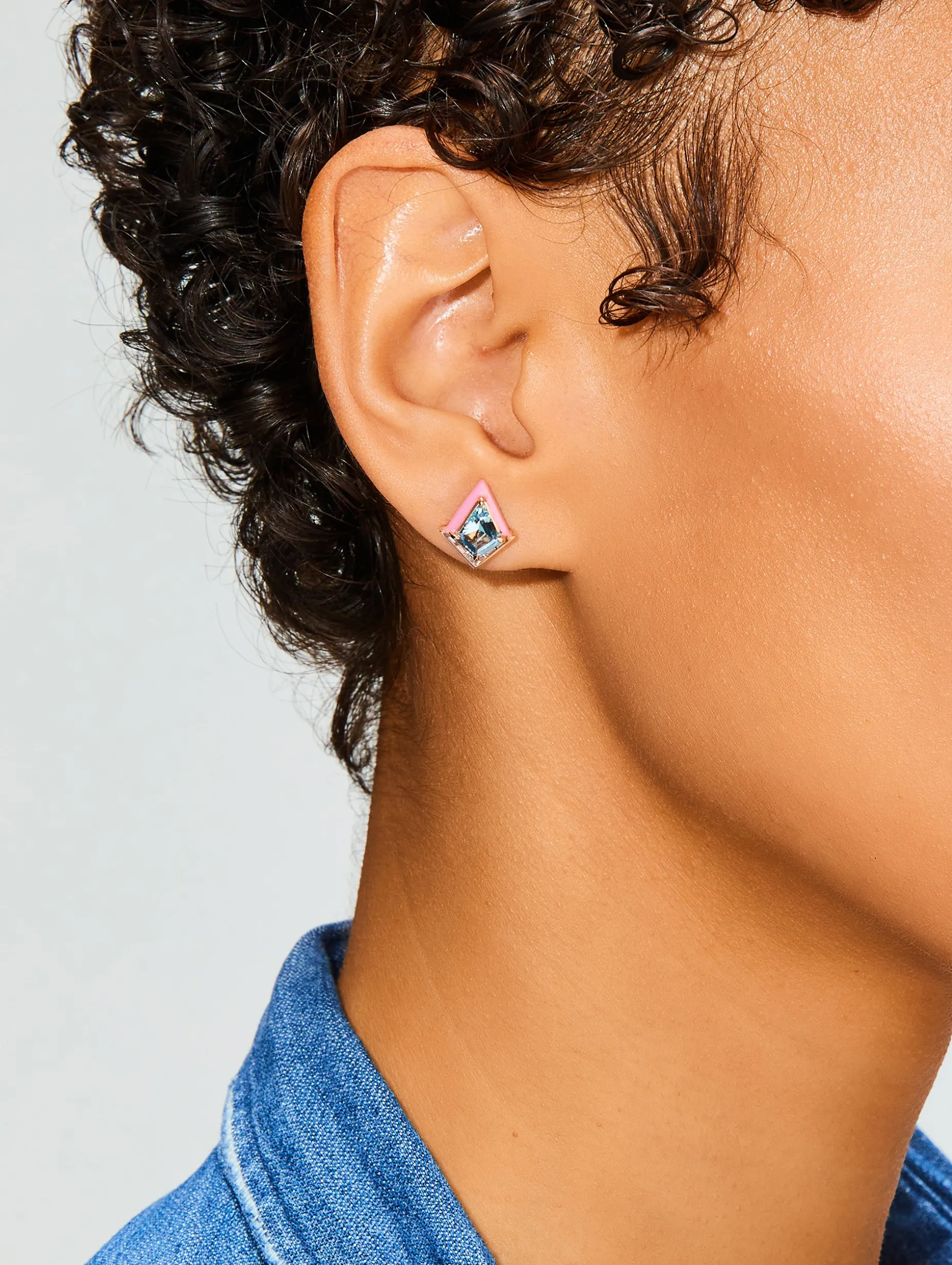 Aquamarine and Diamond Twinkle Studs