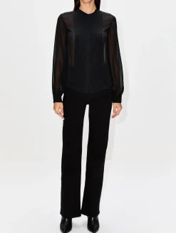 Beaded Collarless Blouse