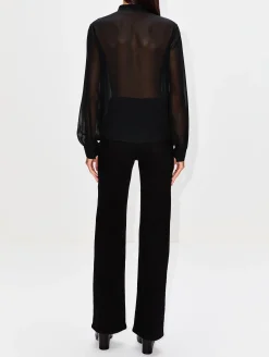 Beaded Collarless Blouse