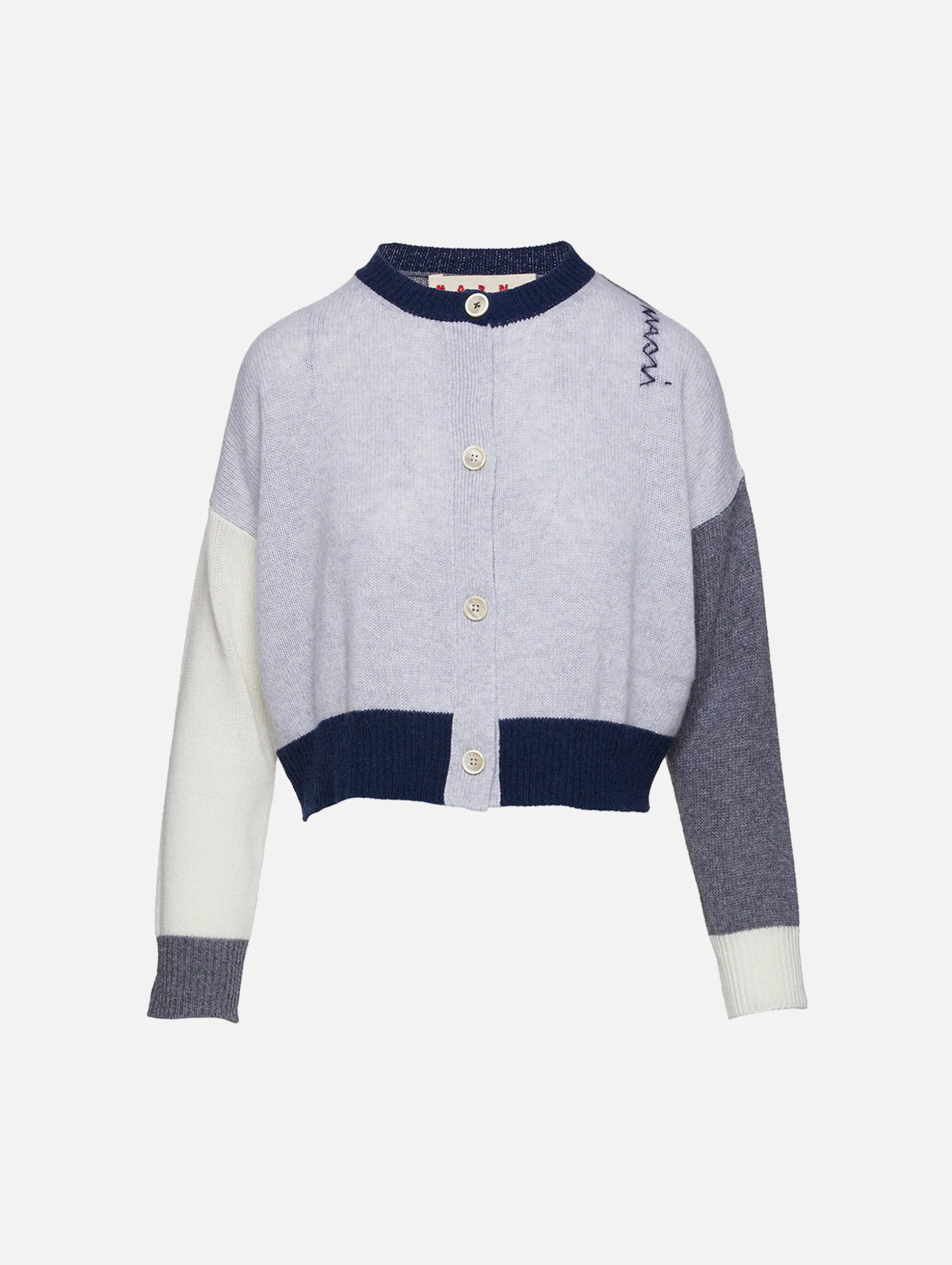 Button Up Colorblock Cardigan