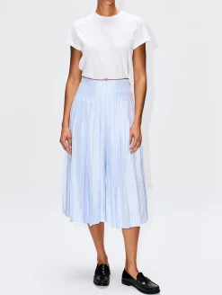 Calf Length Pleated Slip Skirt