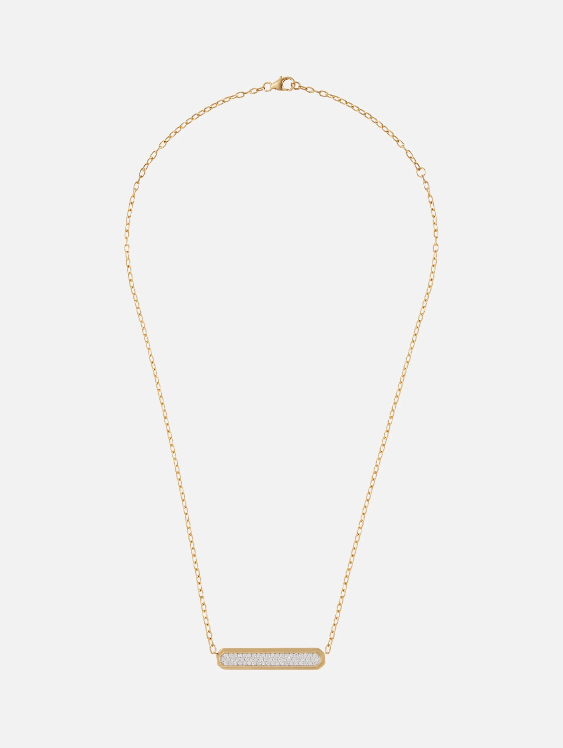 Carrington Two Tone Diamond ID Bar Necklace