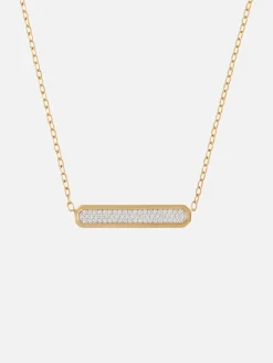 Carrington Two Tone Diamond ID Bar Necklace