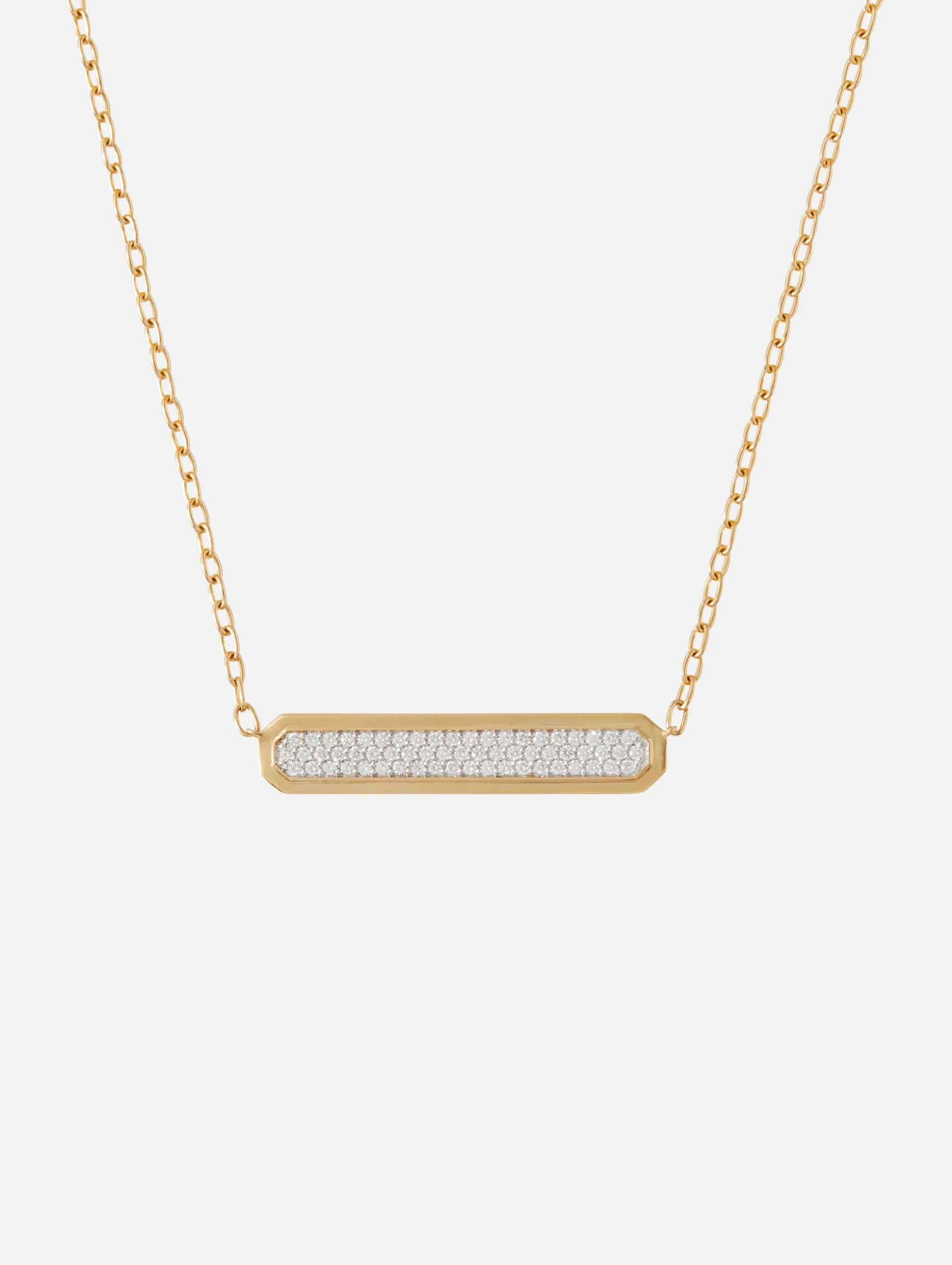 Carrington Two Tone Diamond ID Bar Necklace