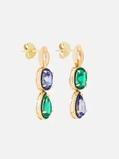 Catena Double Stone And Enamel Earrings