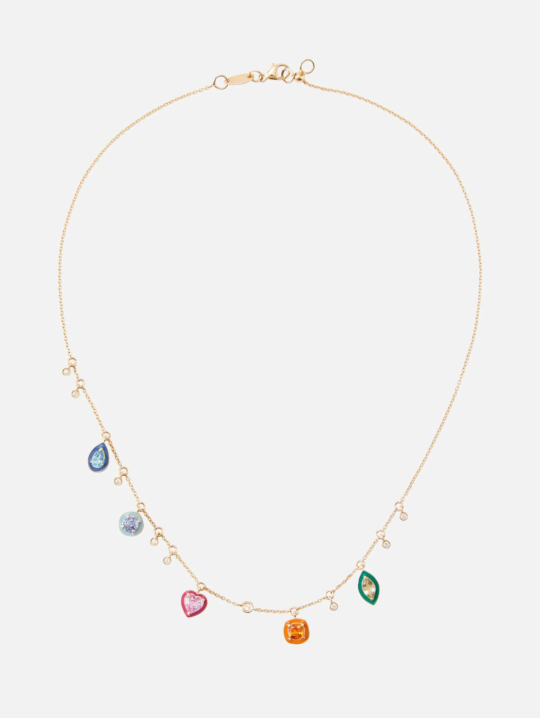 Catena Enamel and Rainbow Sapphire Necklace
