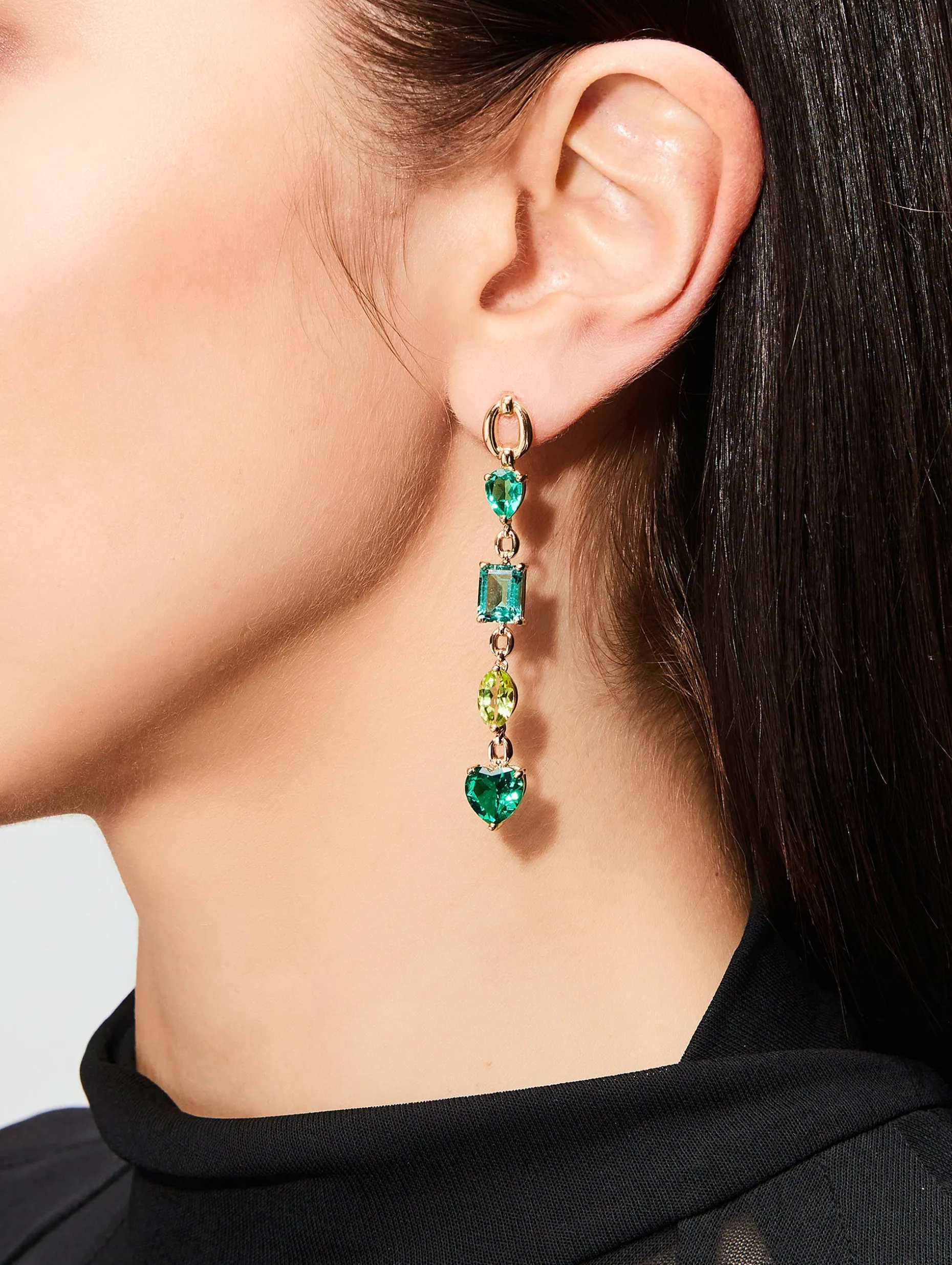 Catena Multi Stone Green Earrings