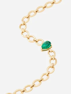 Catena Pear Cut Emerald Necklace