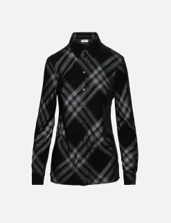 Check Button Up Blouse