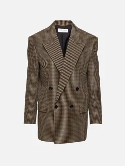 Check Double Breasted Blazer
