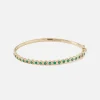 Classic Bezel Set Emerald Bangle
