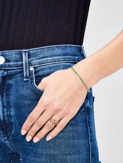Classic Bezel Set Emerald Bangle