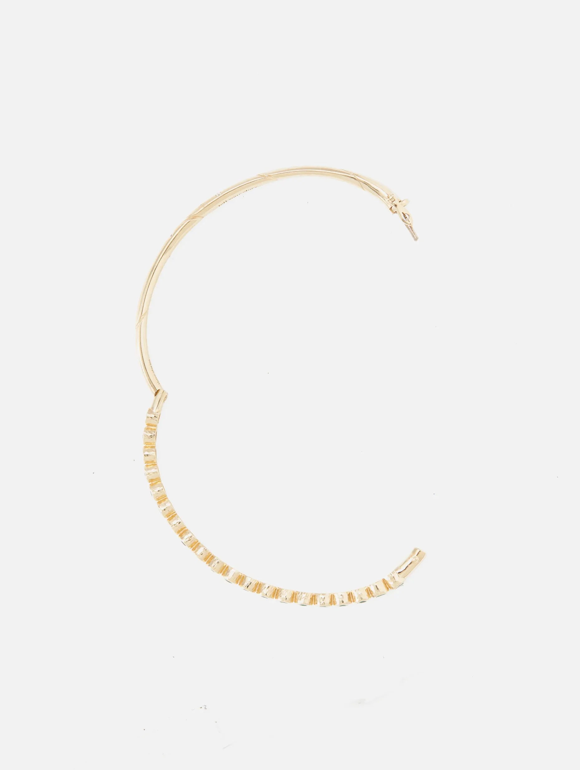 Classic Bezel Set Emerald Bangle