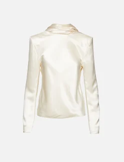 Crepe Satin Turtleneck