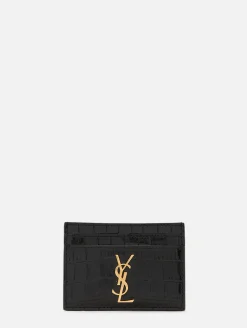 Croco Print Card Holder