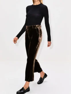 Crop Flare Velvet Trouser