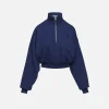 Cropped Half Zip Sweatshirt