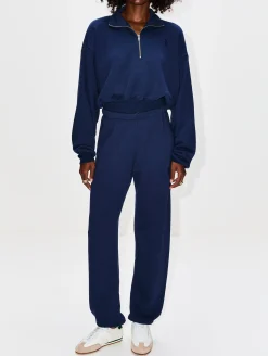 Cropped Half Zip Sweatshirt