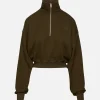 Cropped Half-Zip Sweatshirt
