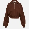 Cropped Half-Zip Sweatshirt