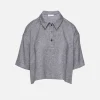 Cropped Oversized Polo Shirt