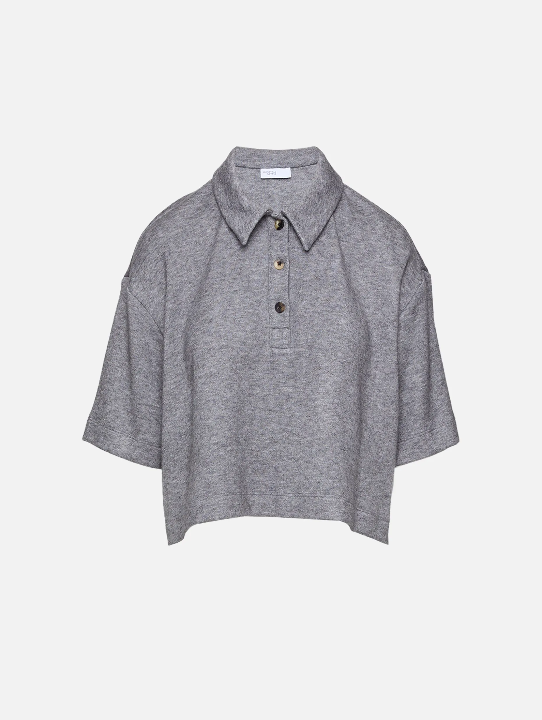 Cropped Oversized Polo Shirt