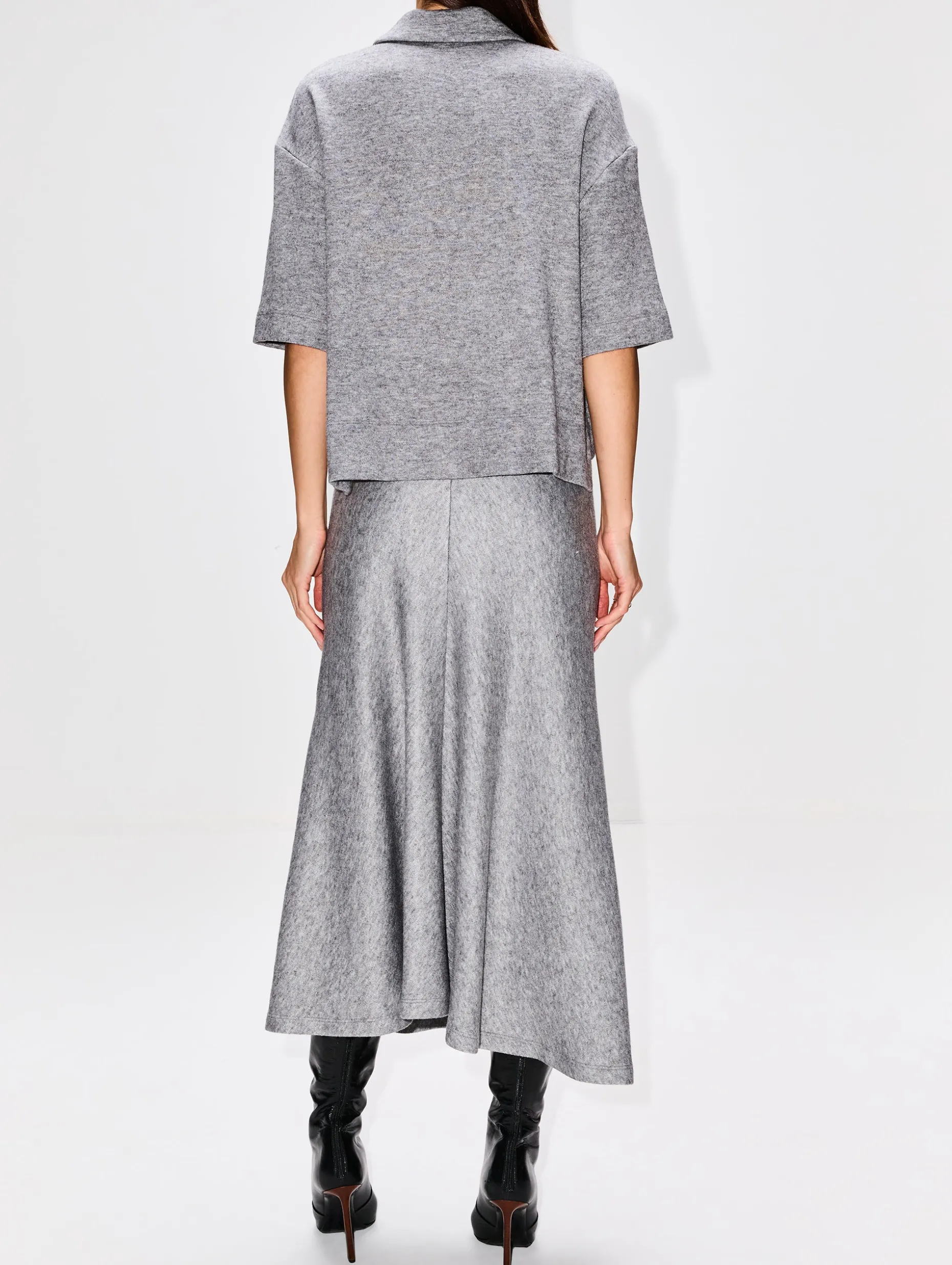 Cropped Oversized Polo Shirt