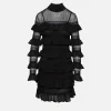 Crush High Neck Frilled Mini Dress