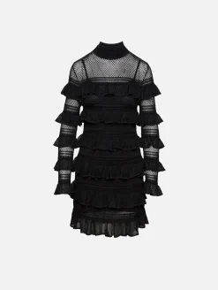 Crush High Neck Frilled Mini Dress