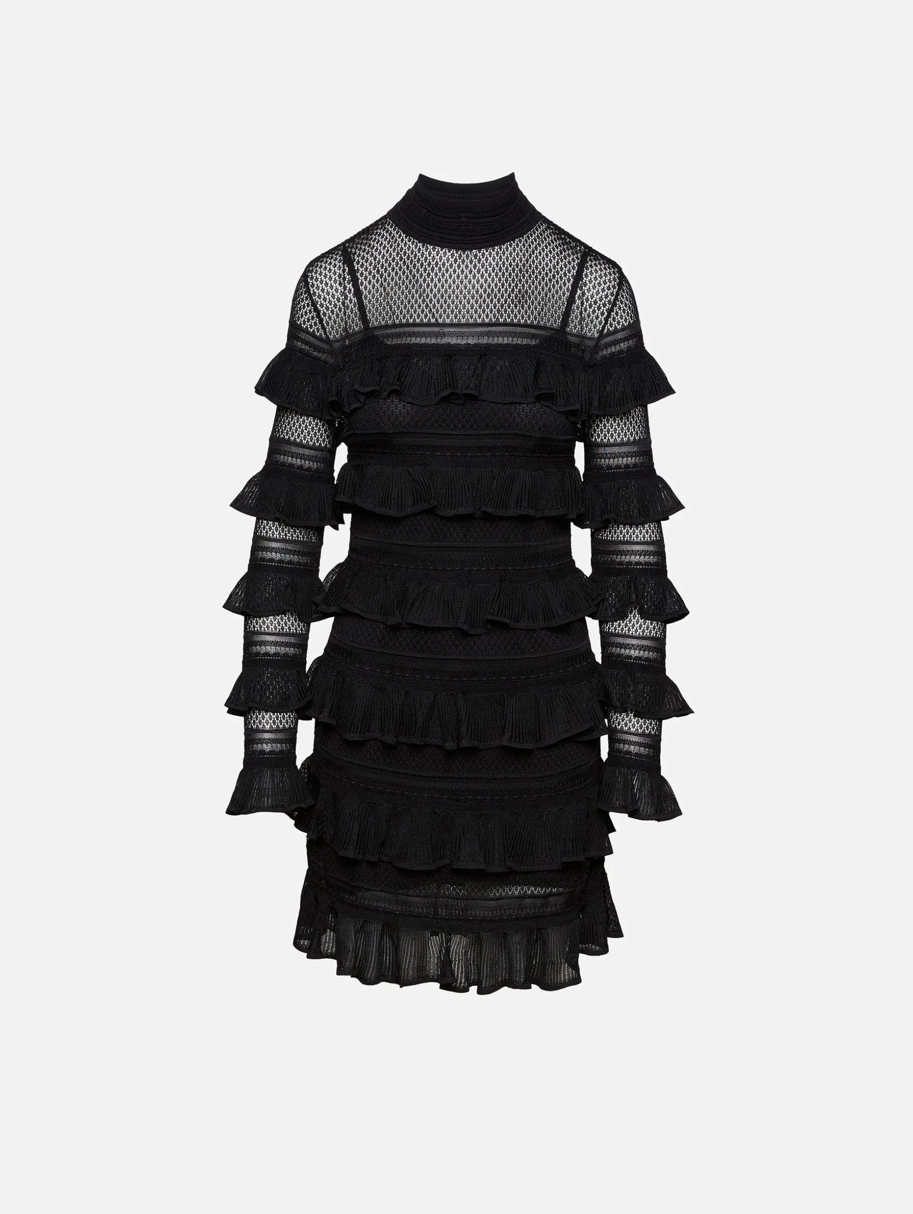 Crush High Neck Frilled Mini Dress