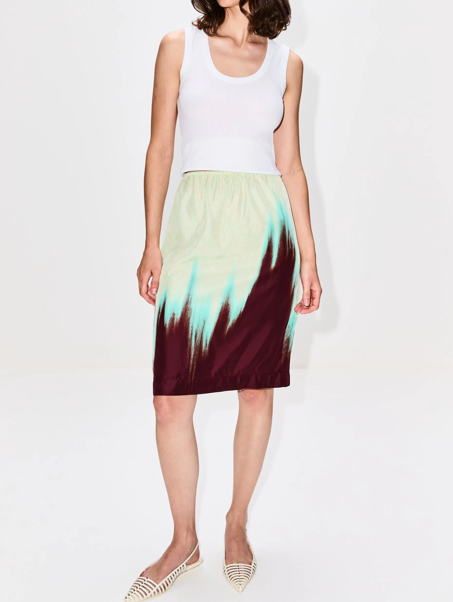 Degrade Petal Print Skirt