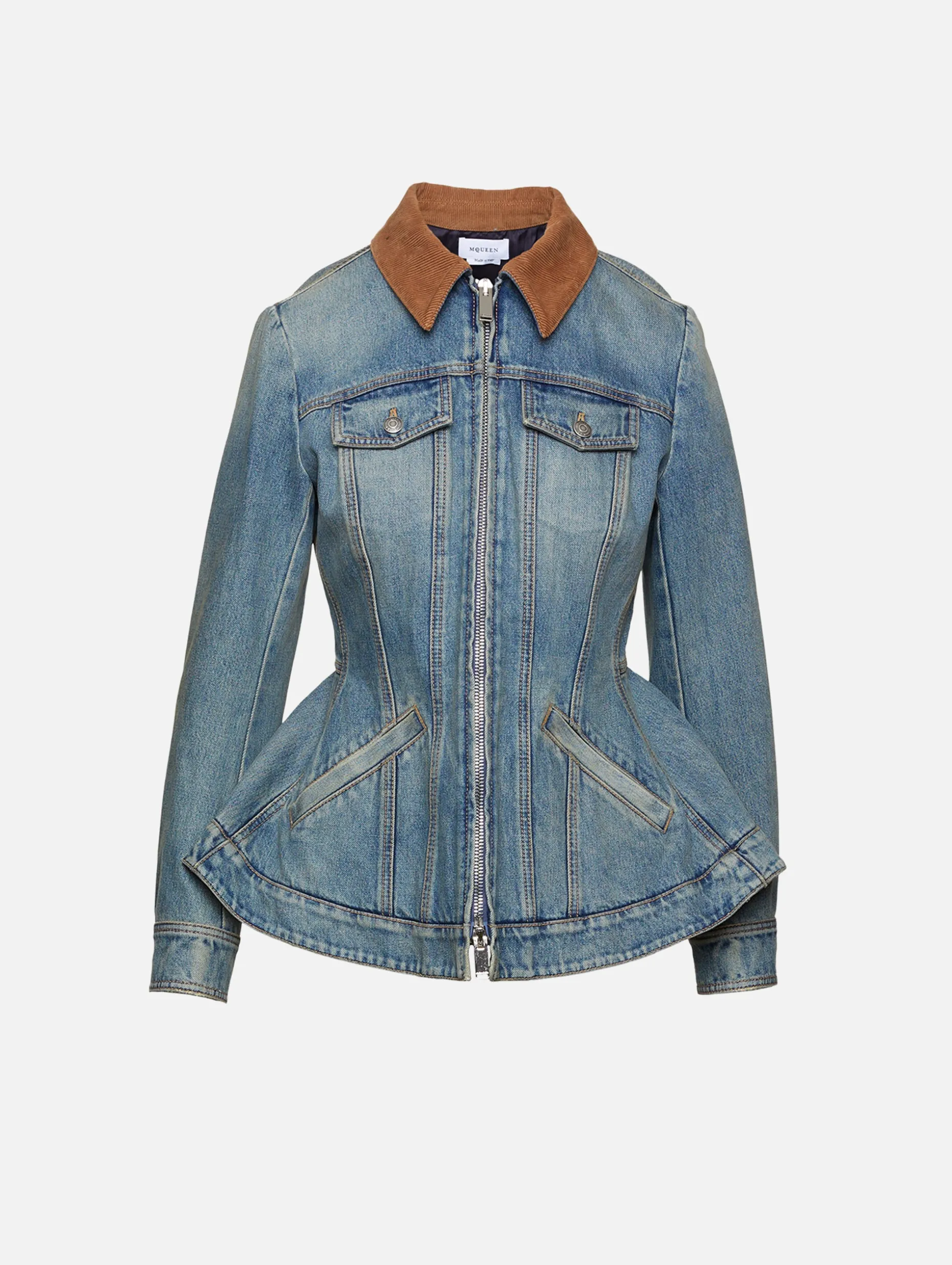 Denim Peplum Jacket