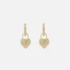 Diamond Heart Lock Earrings