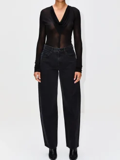 Draped V Neck Top