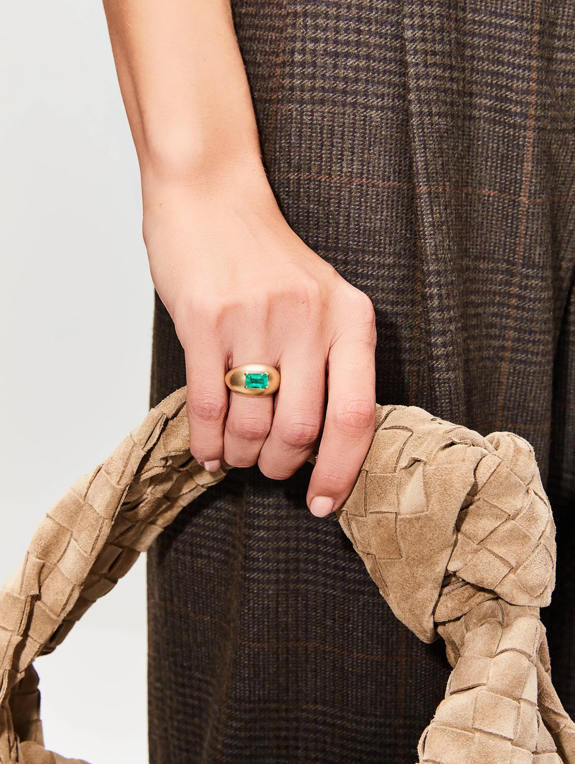 Emerald Domed Ring