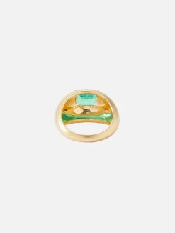 Emerald Domed Ring