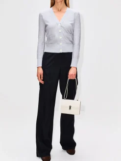 Floated Cable Stitch V Neck Sweater