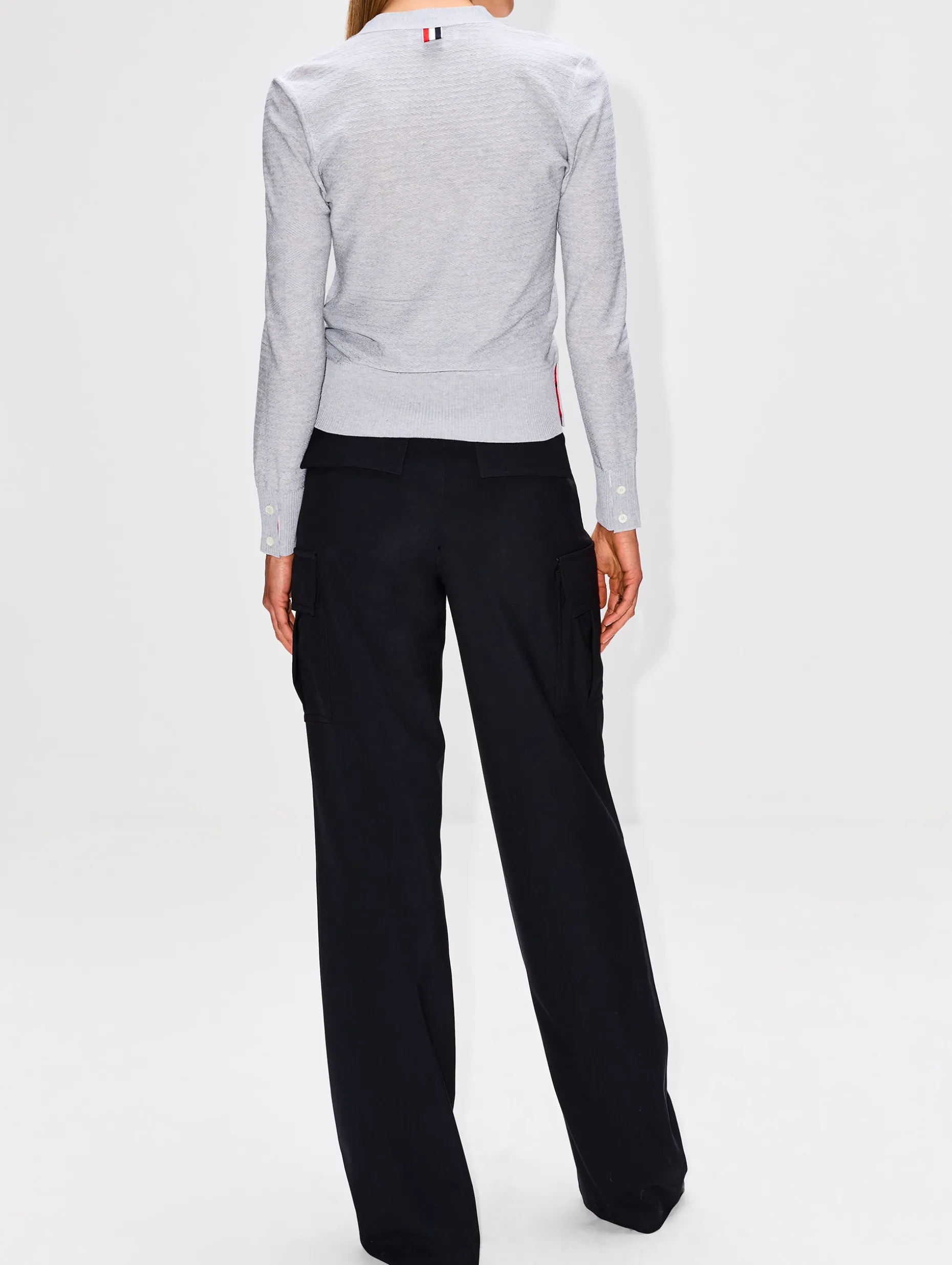 Floated Cable Stitch V Neck Sweater