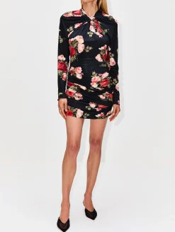 Floral Draped Mini Dress
