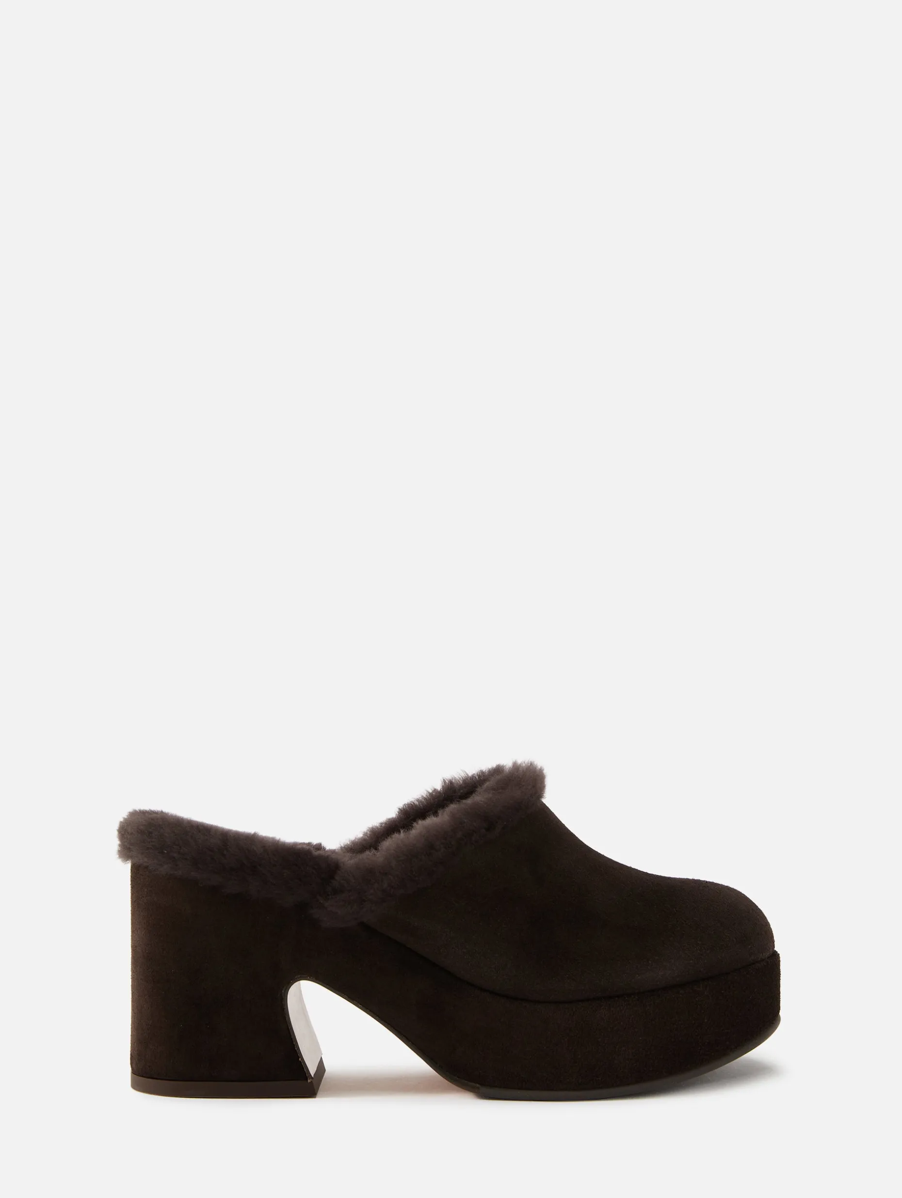 Fuzzy Heeled Mule