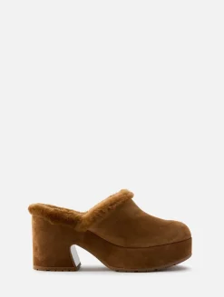 Fuzzy Heeled Mule