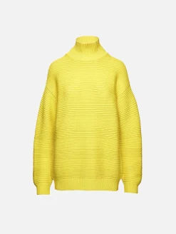 Garter Stitch Turtleneck Sweater