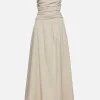Gathered Strapless Tie Back Dress