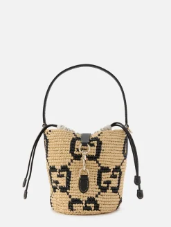 GG Raffia Bucket Bag