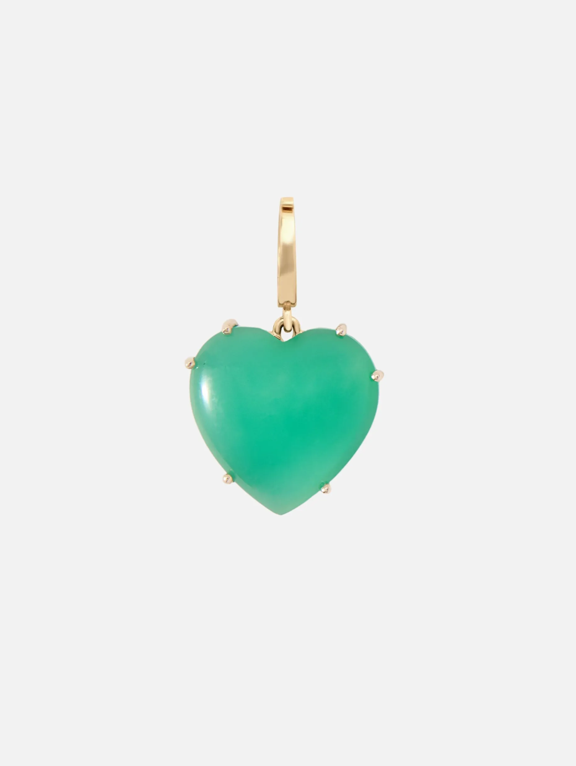 Green Quartz Heart Charm