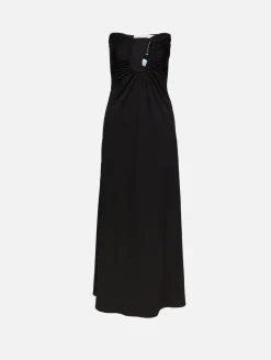 Helix Crystal Ribbed Strapless Dress