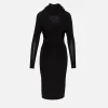 High Neck Long Sleeve Dress