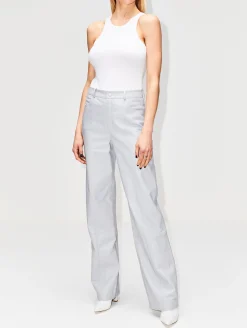 High Waist Loose Leather Pant