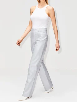 High Waist Loose Leather Pant