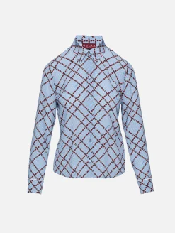 Horsebit Check Blouse
